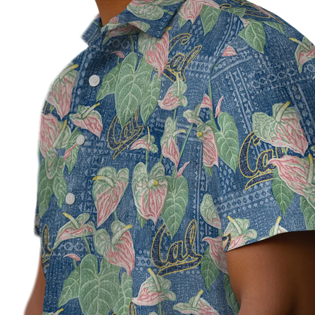 California Golden Bears Hawaiian Shirt - Anthurium Overlay | Hula Hawaiian Shirts