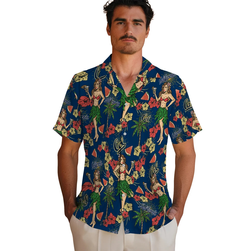 California Golden Bears Hawaiian Shirt - Hawaiian Girls Design | Hula Hawaiian Shirts