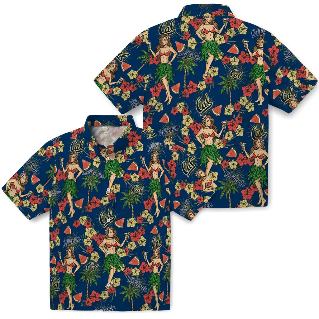 California Golden Bears Hawaiian Shirt - Hawaiian Girls Design | Hula Hawaiian Shirts