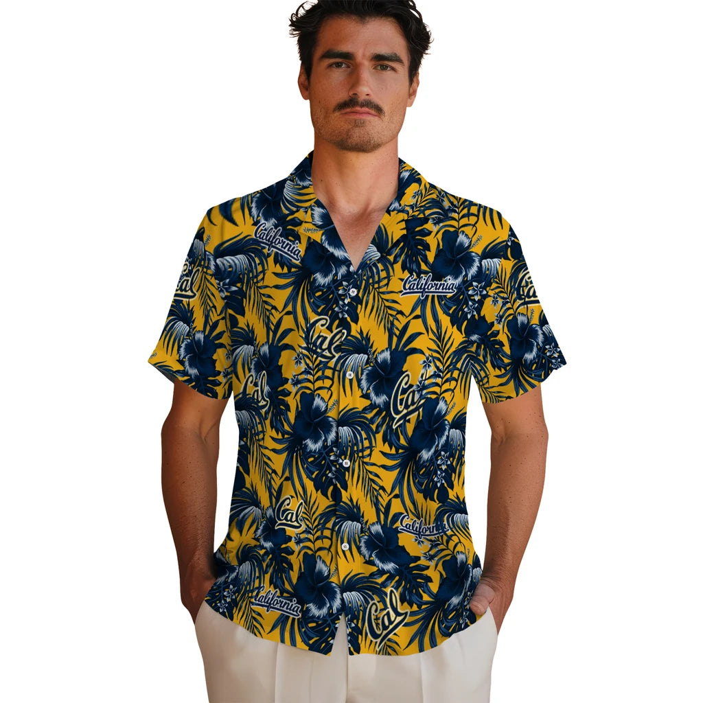 California Golden Bears Hawaiian Shirt - Hibiscus Exotic | Hula Hawaiian Shirts