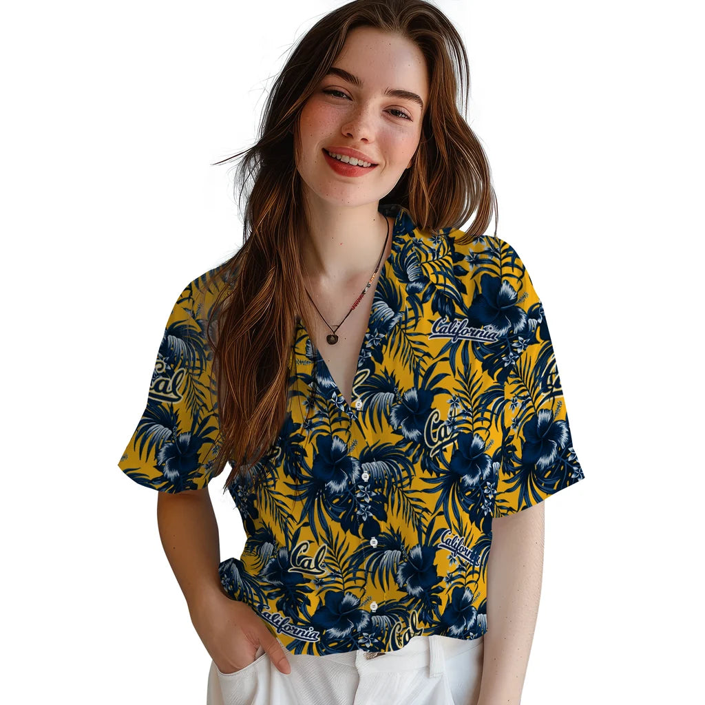 California Golden Bears Hawaiian Shirt - Hibiscus Exotic | Hula Hawaiian Shirts