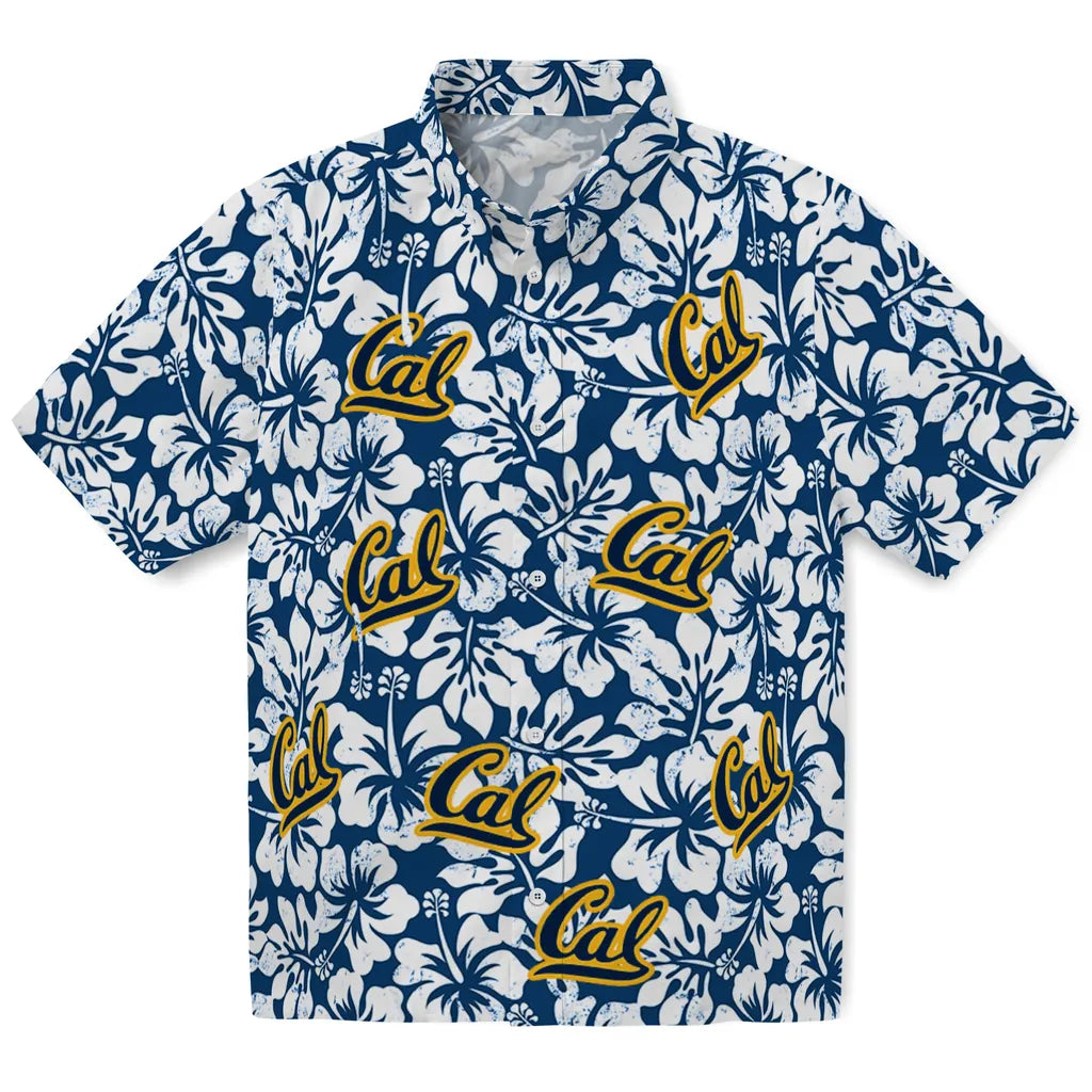 California Golden Bears Hawaiian Shirt - Hibiscus Motif | Hula Hawaiian Shirts