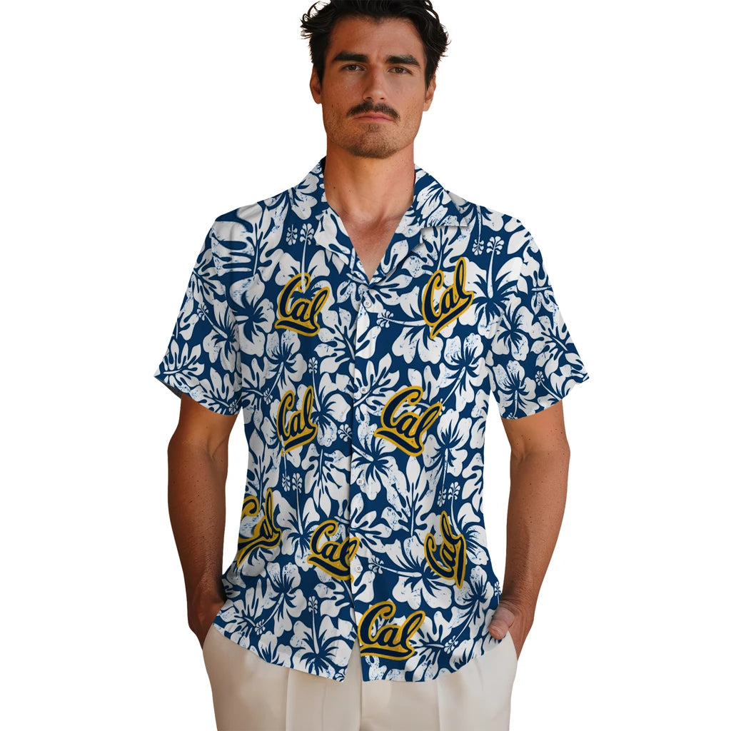 California Golden Bears Hawaiian Shirt - Hibiscus Motif | Hula Hawaiian Shirts