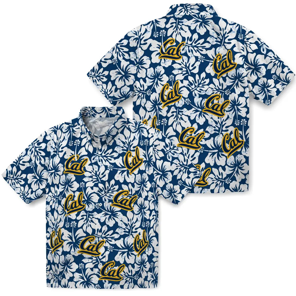 California Golden Bears Hawaiian Shirt - Hibiscus Motif | Hula Hawaiian Shirts