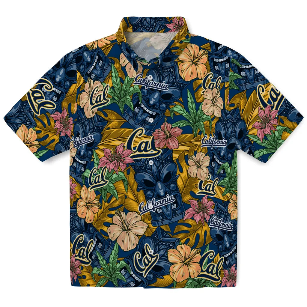 California Golden Bears Hawaiian Shirt - Hibiscus Tiki Jungle | Hula Hawaiian Shirts