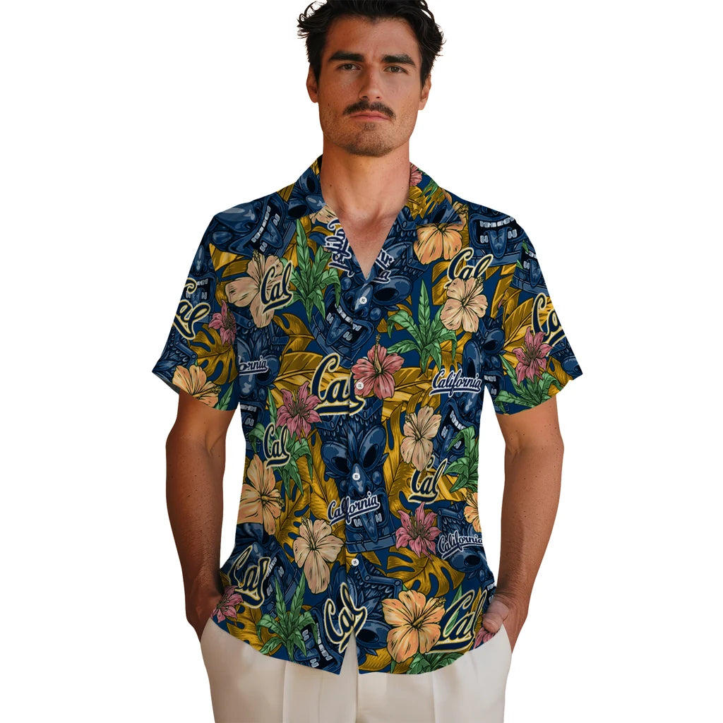 California Golden Bears Hawaiian Shirt - Hibiscus Tiki Jungle | Hula Hawaiian Shirts