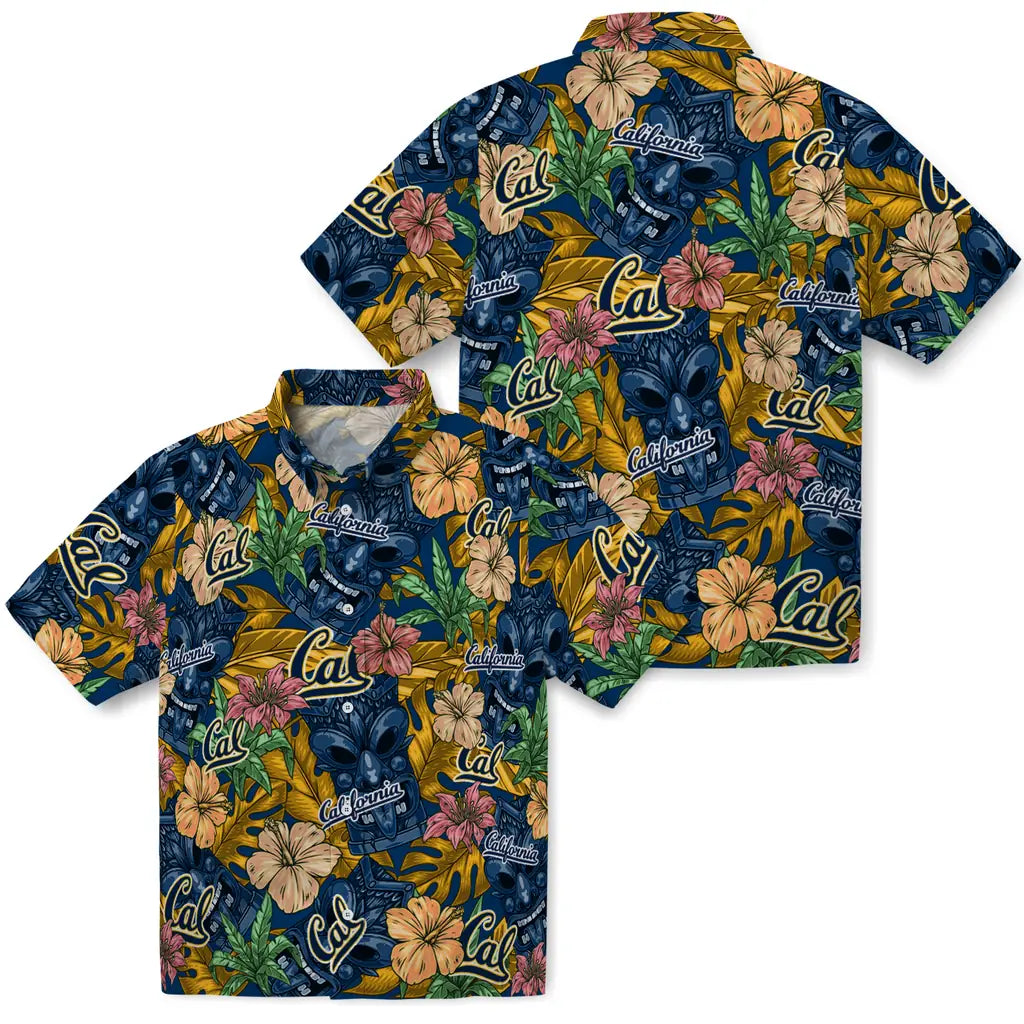 California Golden Bears Hawaiian Shirt - Hibiscus Tiki Jungle | Hula Hawaiian Shirts