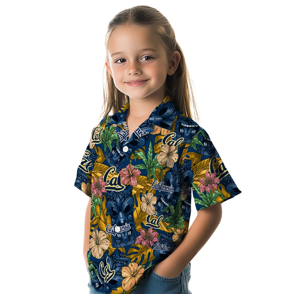 California Golden Bears Hawaiian Shirt - Hibiscus Tiki Jungle | Hula Hawaiian Shirts