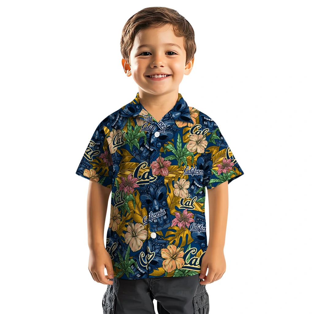 California Golden Bears Hawaiian Shirt - Hibiscus Tiki Jungle | Hula Hawaiian Shirts