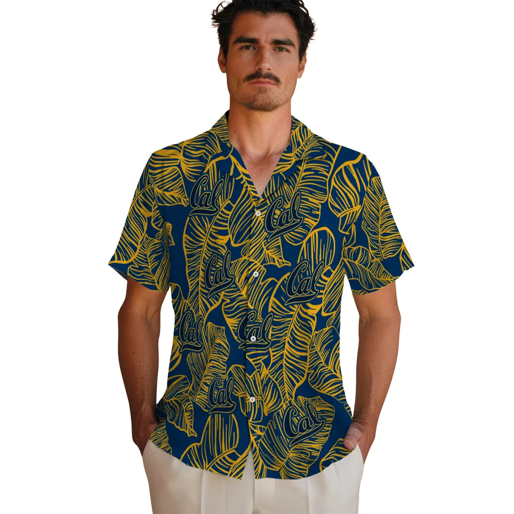 California Golden Bears Hawaiian Shirt - Leaf Outline | Hula Hawaiian Shirts