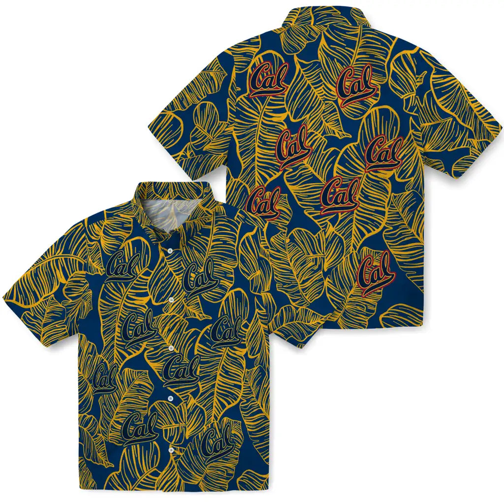 California Golden Bears Hawaiian Shirt - Leaf Outline | Hula Hawaiian Shirts