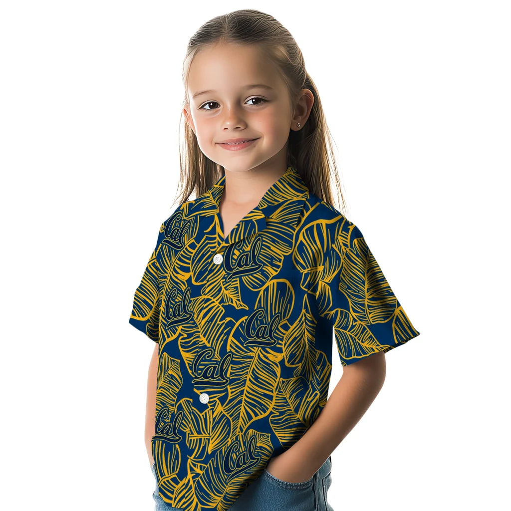 California Golden Bears Hawaiian Shirt - Leaf Outline | Hula Hawaiian Shirts