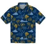 California Golden Bears Hawaiian Shirt - Palm And Clouds | Hula Hawaiian Shirts