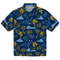 California Golden Bears Hawaiian Shirt - Palm And Clouds | Hula Hawaiian Shirts