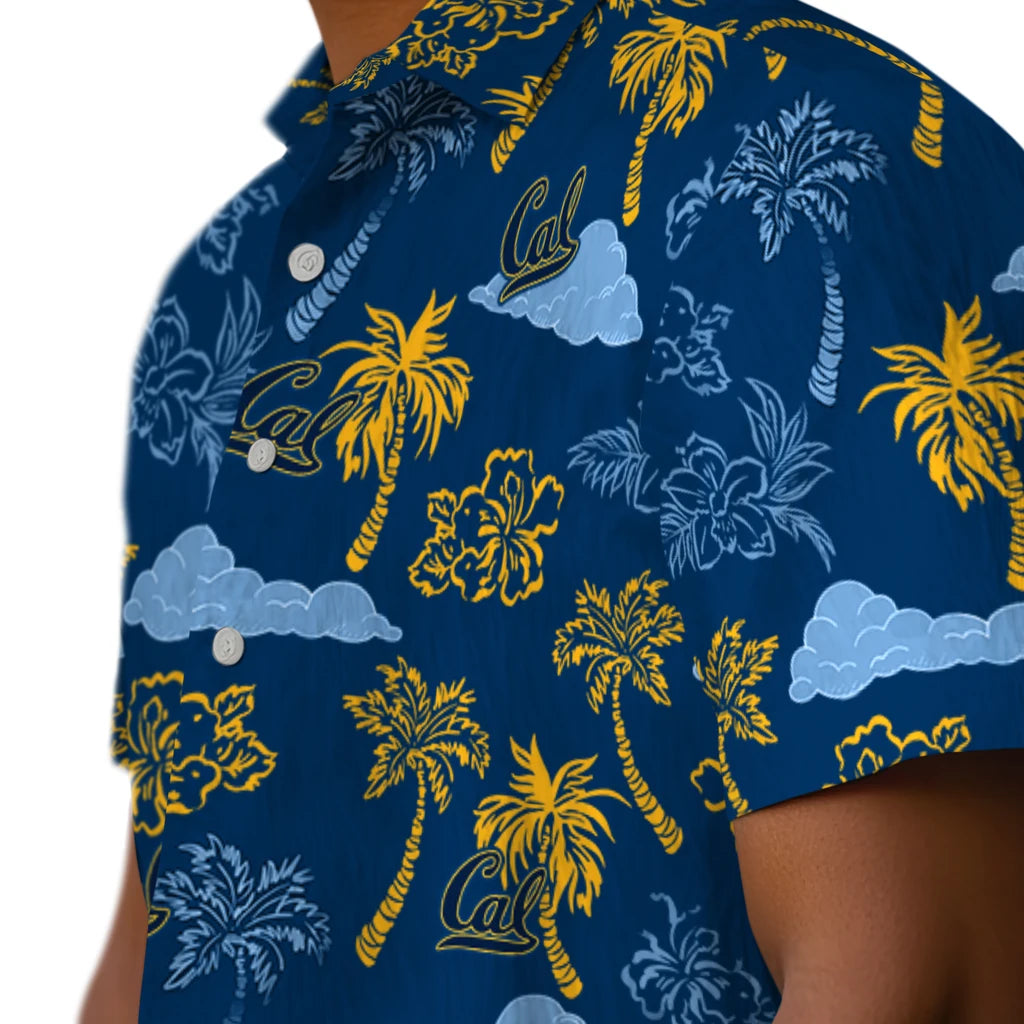 California Golden Bears Hawaiian Shirt - Palm And Clouds | Hula Hawaiian Shirts