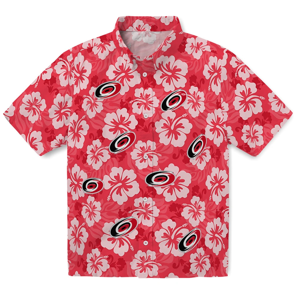 Carolina Hurricanes Hawaiian Shirt - Hibiscus Cluster | Hula Hawaiian Shirts