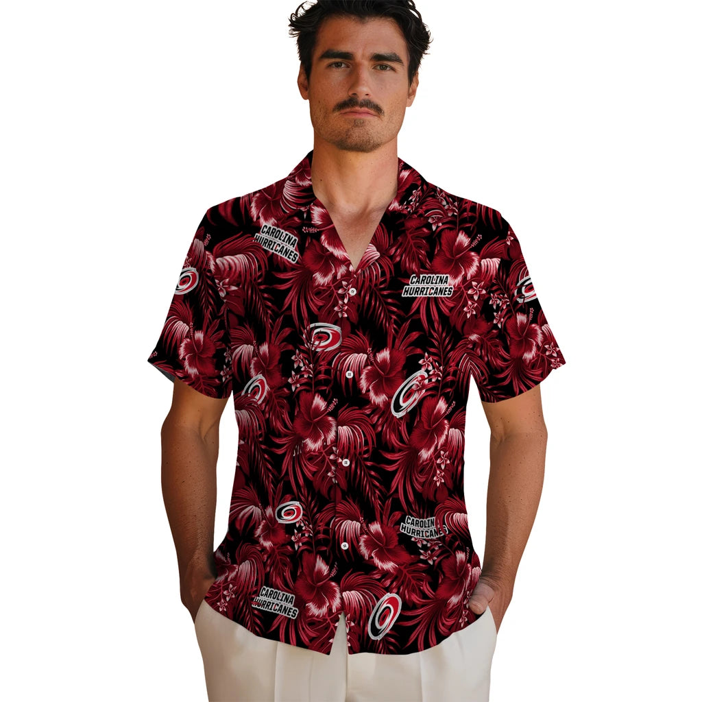Carolina Hurricanes Hawaiian Shirt - Hibiscus Exotic | Hula Hawaiian Shirts