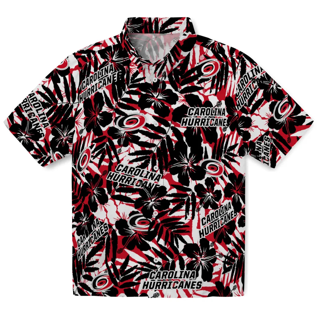 Carolina Hurricanes Hawaiian Shirt - Hibiscus Overlay | Hula Hawaiian Shirts