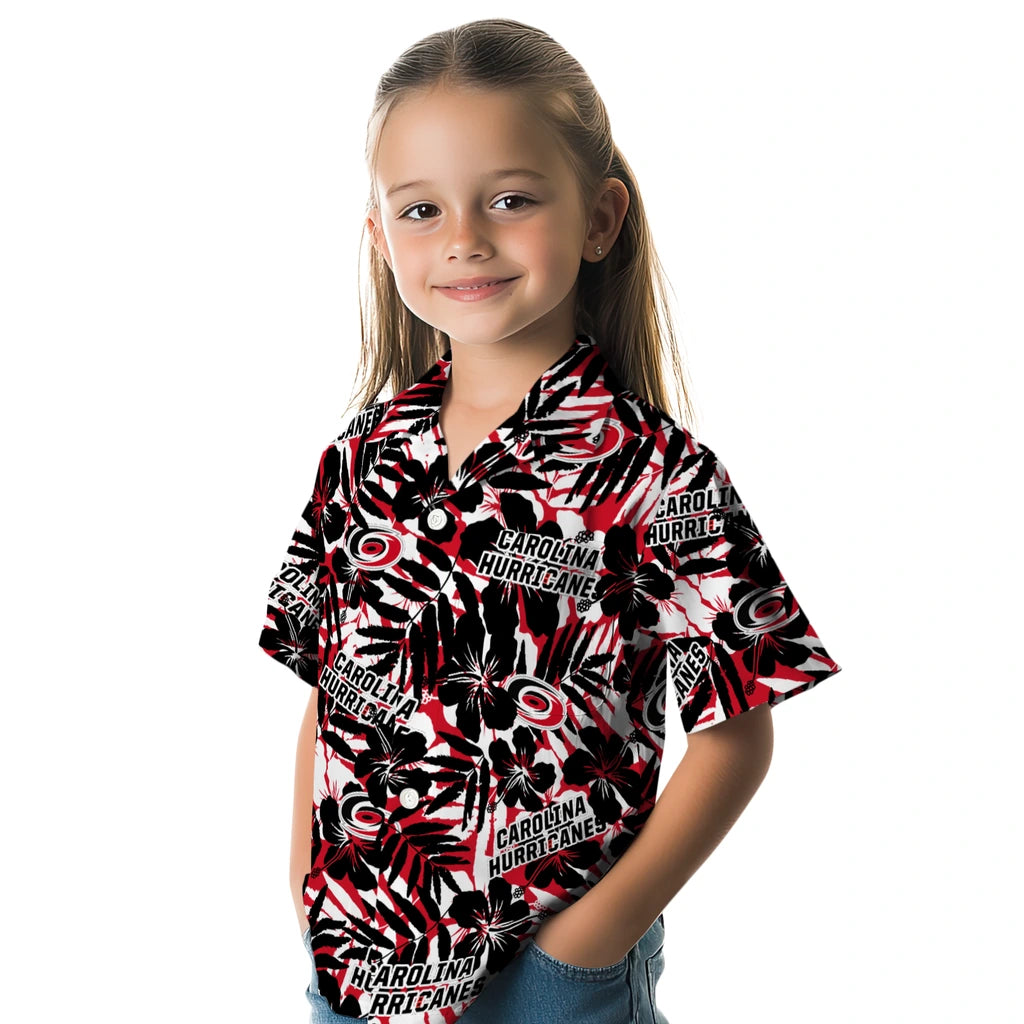 Carolina Hurricanes Hawaiian Shirt - Hibiscus Overlay | Hula Hawaiian Shirts
