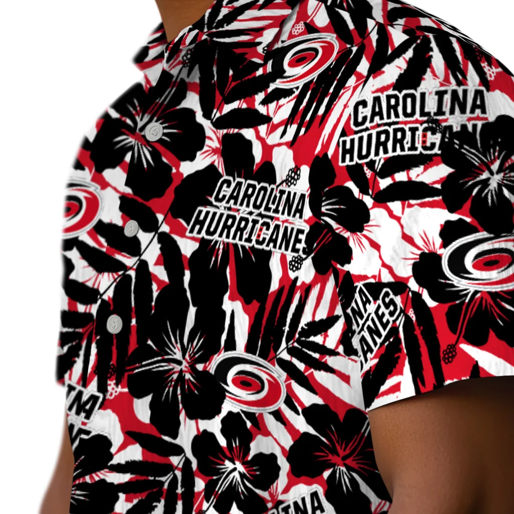 Carolina Hurricanes Hawaiian Shirt - Hibiscus Overlay | Hula Hawaiian Shirts