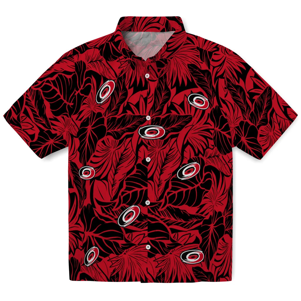Carolina Hurricanes Hawaiian Shirt - Monstera Layer | Hula Hawaiian Shirts