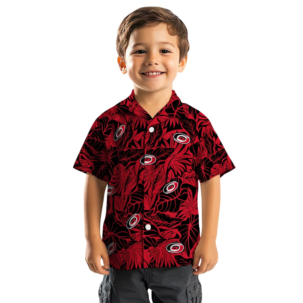 Carolina Hurricanes Hawaiian Shirt - Monstera Layer | Hula Hawaiian Shirts