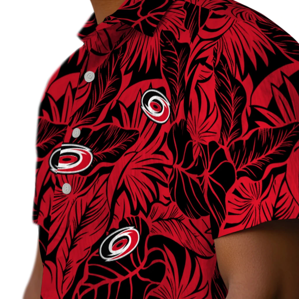 Carolina Hurricanes Hawaiian Shirt - Monstera Layer | Hula Hawaiian Shirts