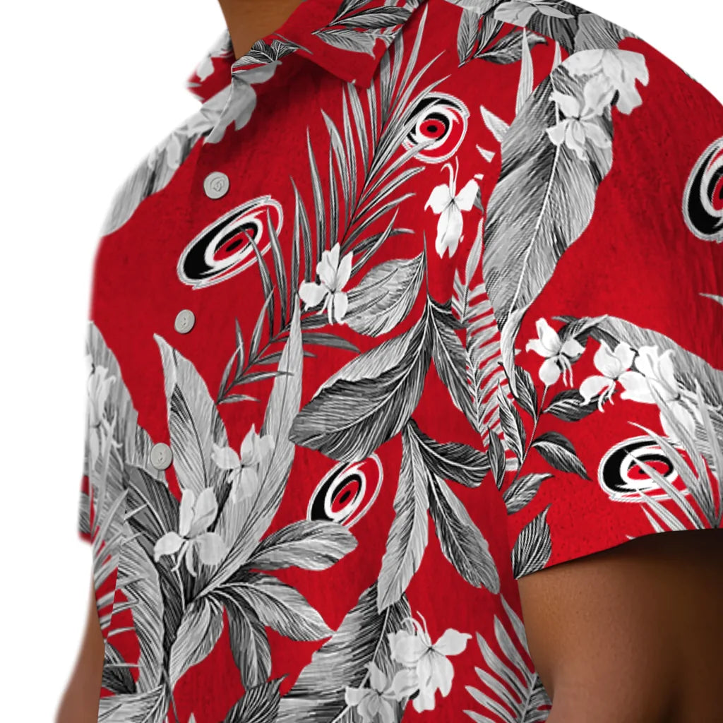 Carolina Hurricanes Hawaiian Shirt - Palm Leaves | Hula Hawaiian Shirts