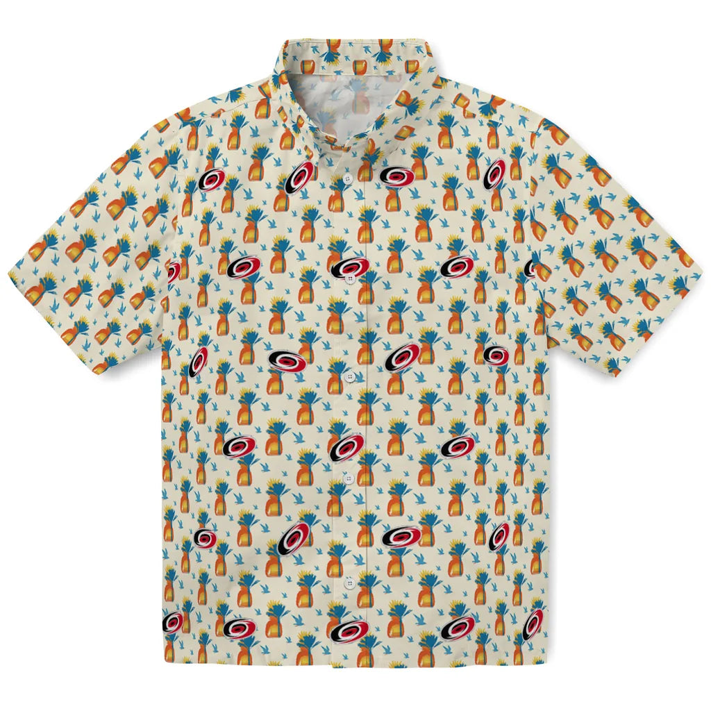 Carolina Hurricanes Hawaiian Shirt - Pineapple Delight | Hula Hawaiian Shirts