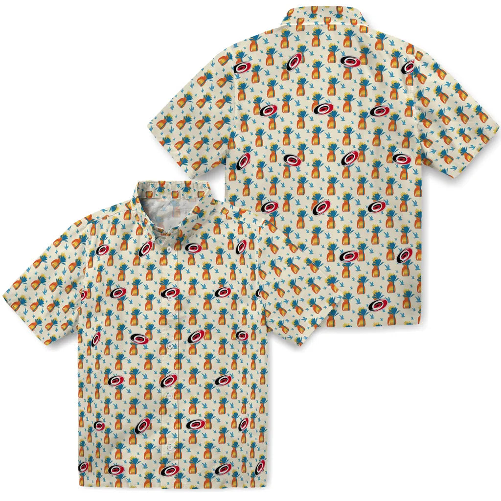 Carolina Hurricanes Hawaiian Shirt - Pineapple Delight | Hula Hawaiian Shirts