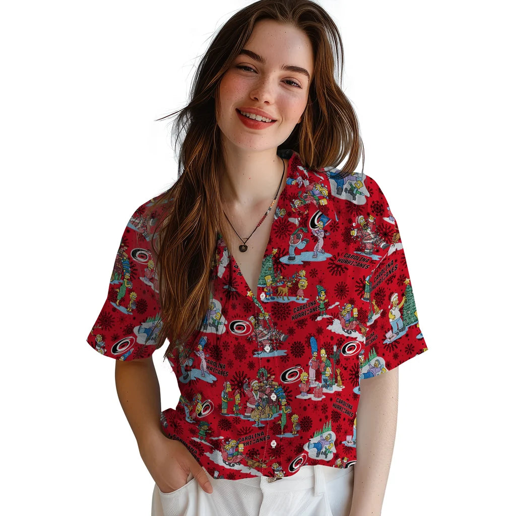 Carolina Hurricanes Hawaiian Shirt - Simpsons Christmas | Hula Hawaiian Shirts