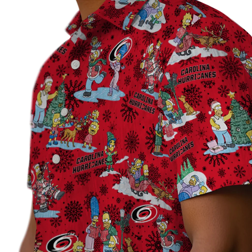 Carolina Hurricanes Hawaiian Shirt - Simpsons Christmas | Hula Hawaiian Shirts