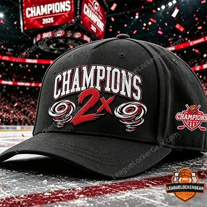 Carolina Hurricanes Stanley Cup 2X Champions 2026 Baseball Cap - LeagueLockerGear