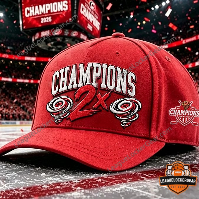 Carolina Hurricanes Stanley Cup 2X Champions 2026 Baseball Cap - LeagueLockerGear
