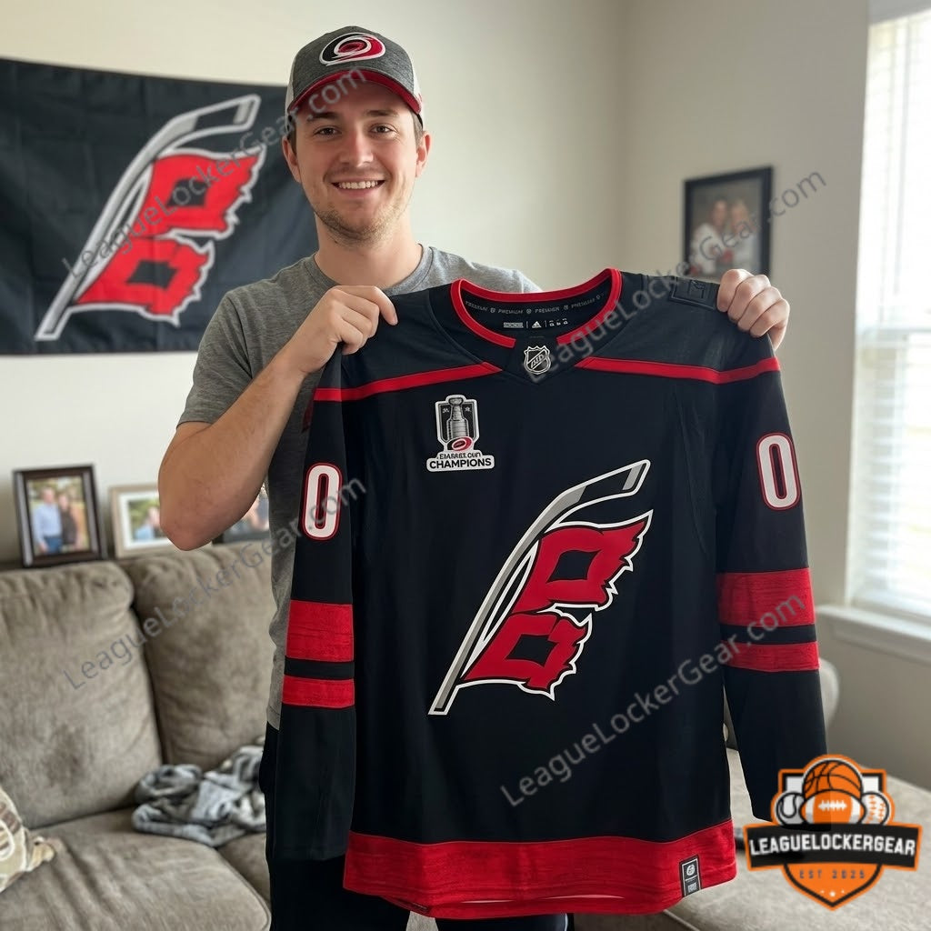 Carolina Hurricanes Stanley Cup Champions Alternate Hockey Jersey - LeagueLockerGear