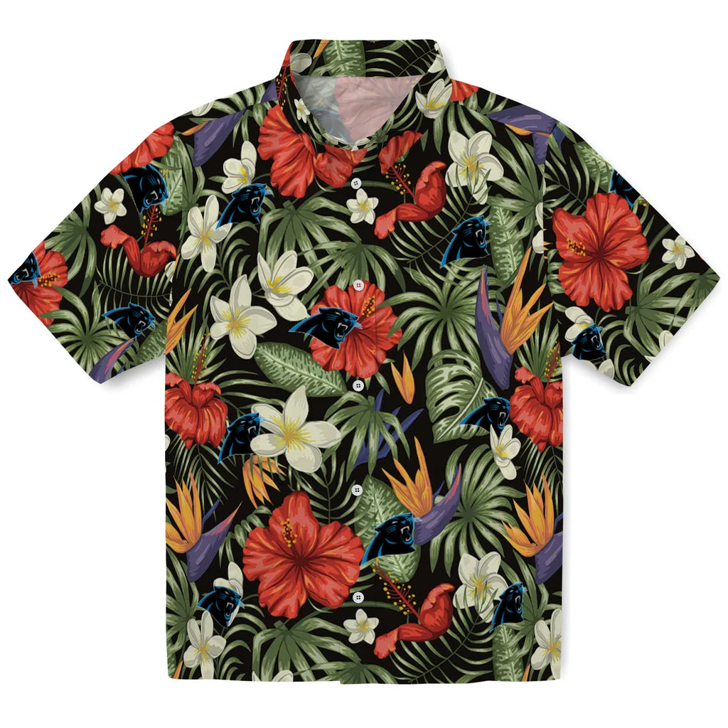 Carolina Panthers Hawaiian Shirt - Hawaii Floral Hibiscus | Hula Hawaiian Shirts