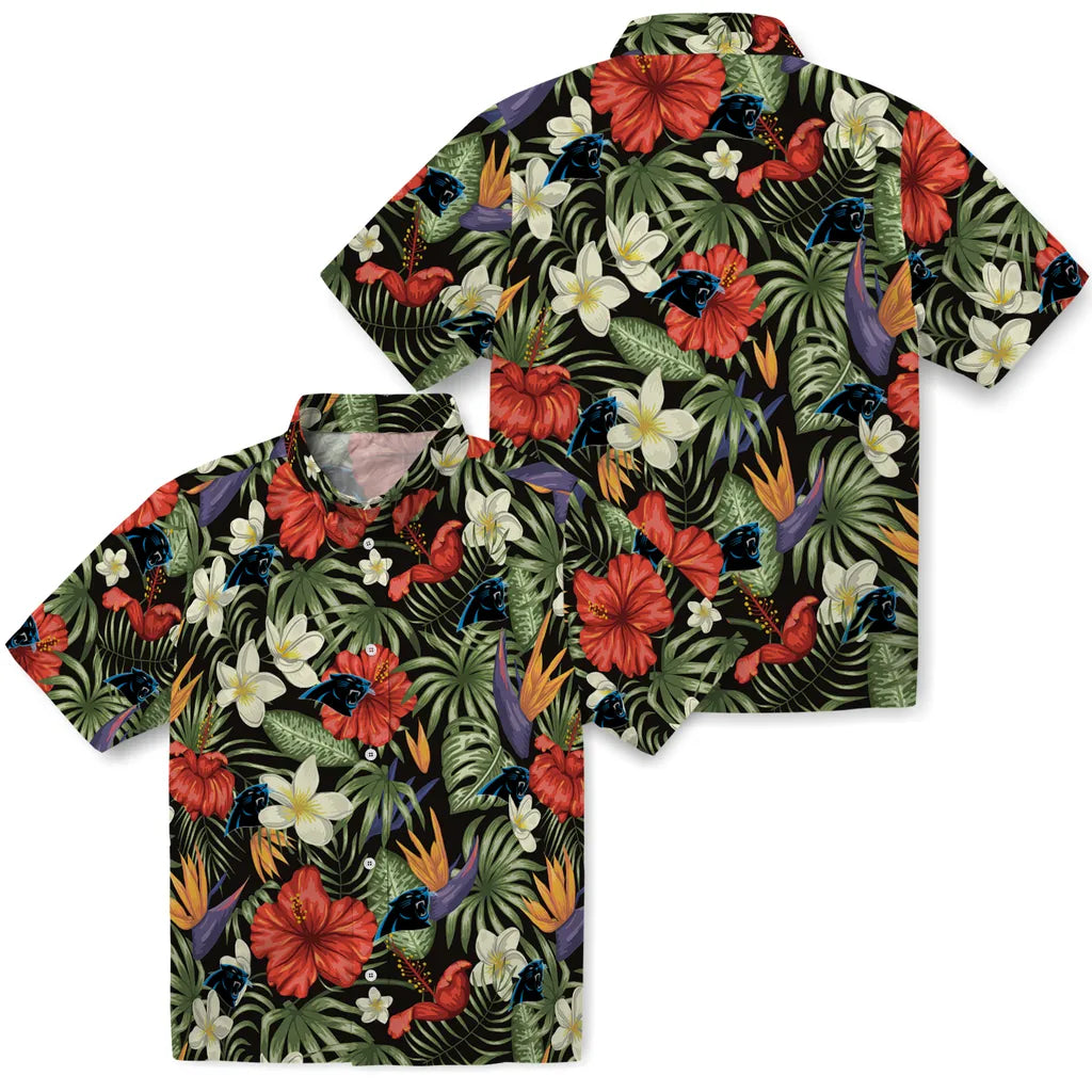 Carolina Panthers Hawaiian Shirt - Hawaii Floral Hibiscus | Hula Hawaiian Shirts