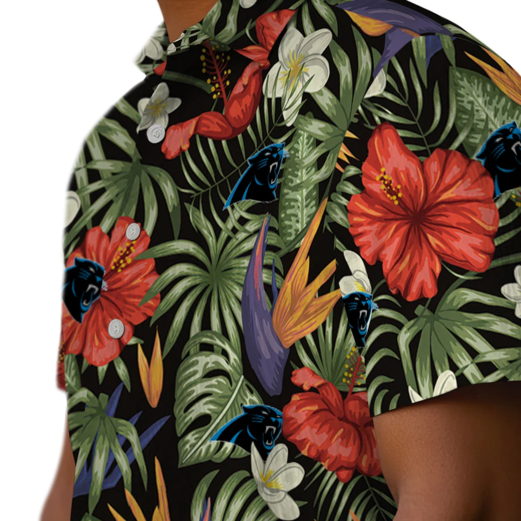 Carolina Panthers Hawaiian Shirt - Hawaii Floral Hibiscus | Hula Hawaiian Shirts