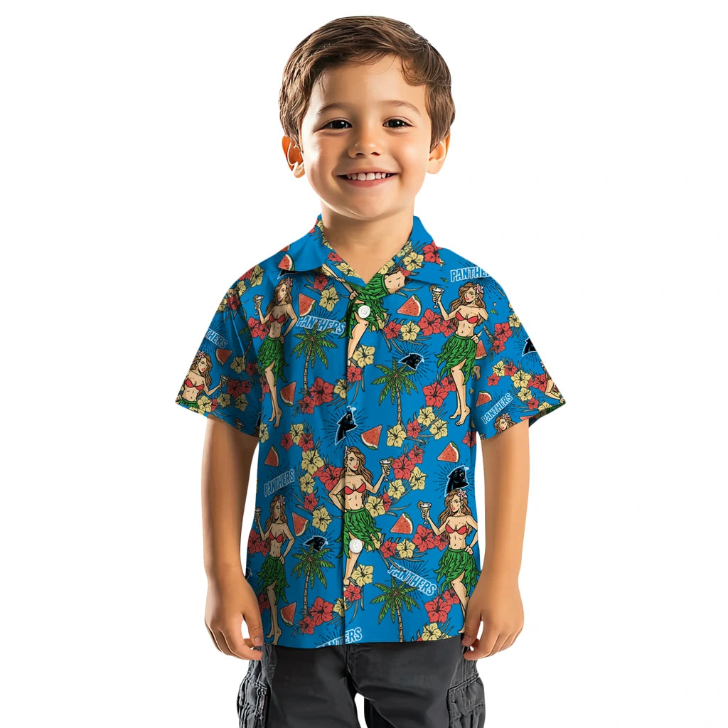 Carolina Panthers Hawaiian Shirt - Hawaiian Girls Design | Hula Hawaiian Shirts