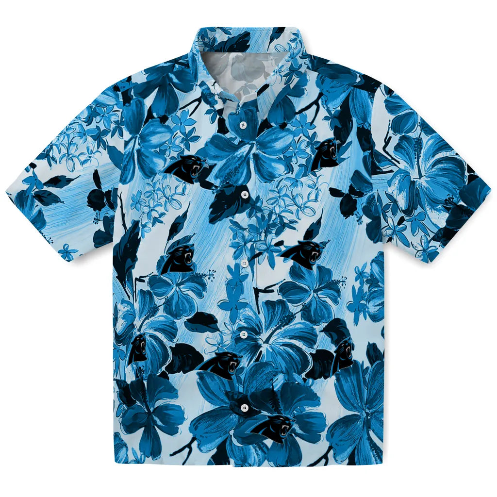 Carolina Panthers Hawaiian Shirt - Hibiscus Arrangement | Hula Hawaiian Shirts