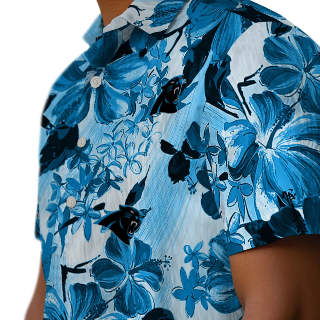 Carolina Panthers Hawaiian Shirt - Hibiscus Arrangement | Hula Hawaiian Shirts