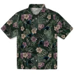 Carolina Panthers Hawaiian Shirt - Hibiscus Leaves Pattern | Hula Hawaiian Shirts