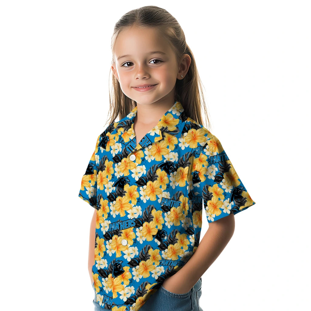 Carolina Panthers Hawaiian Shirt - Hibiscus Tropics | Hula Hawaiian Shirts