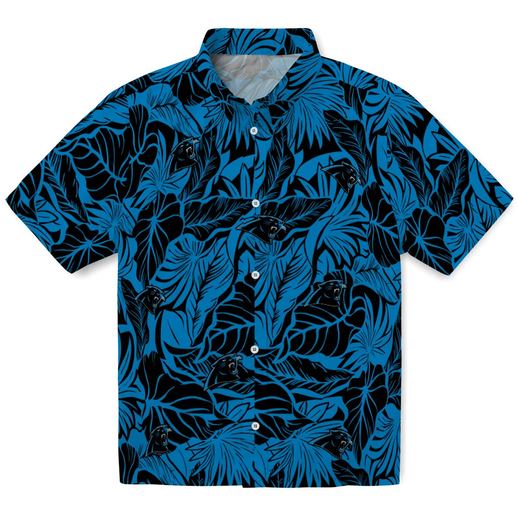 Carolina Panthers Hawaiian Shirt - Monstera Layer | Hula Hawaiian Shirts