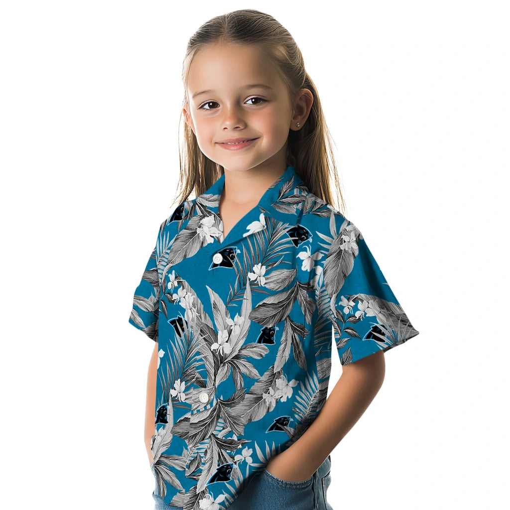 Carolina Panthers Hawaiian Shirt - Palm Leaves | Hula Hawaiian Shirts