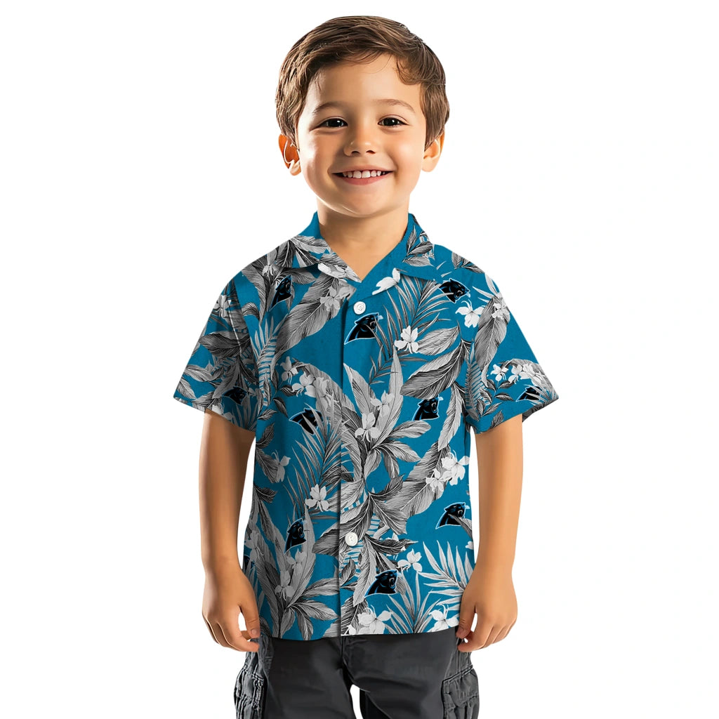 Carolina Panthers Hawaiian Shirt - Palm Leaves | Hula Hawaiian Shirts