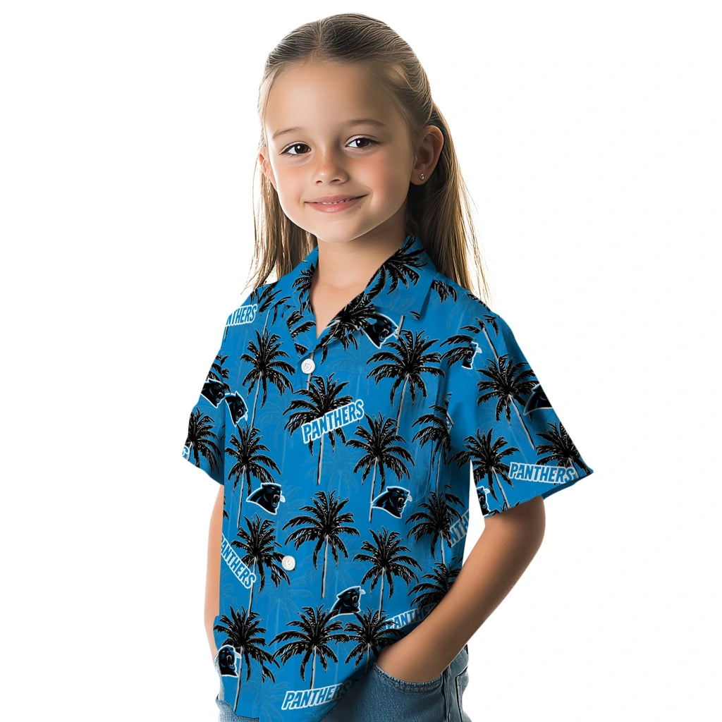 Carolina Panthers Hawaiian Shirt - Palm Tree Motif | Hula Hawaiian Shirts