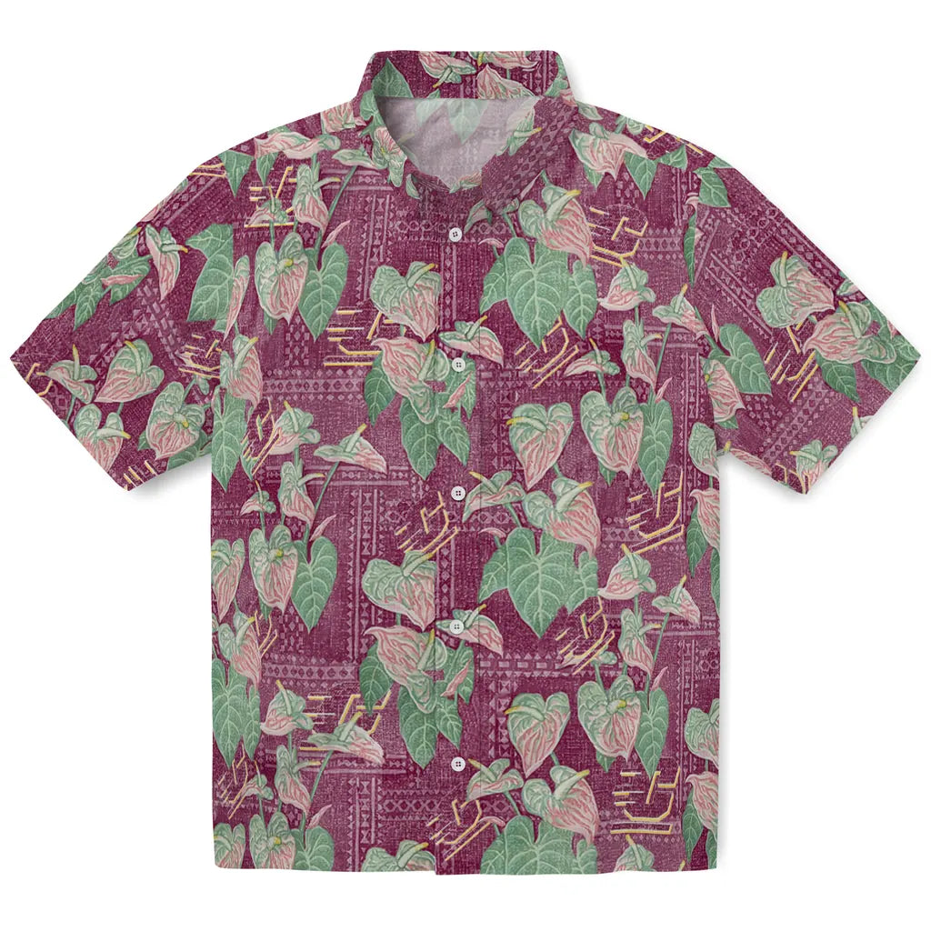 Central Michigan Chippewas Hawaiian Shirt - Anthurium Overlay | Hula Hawaiian Shirts