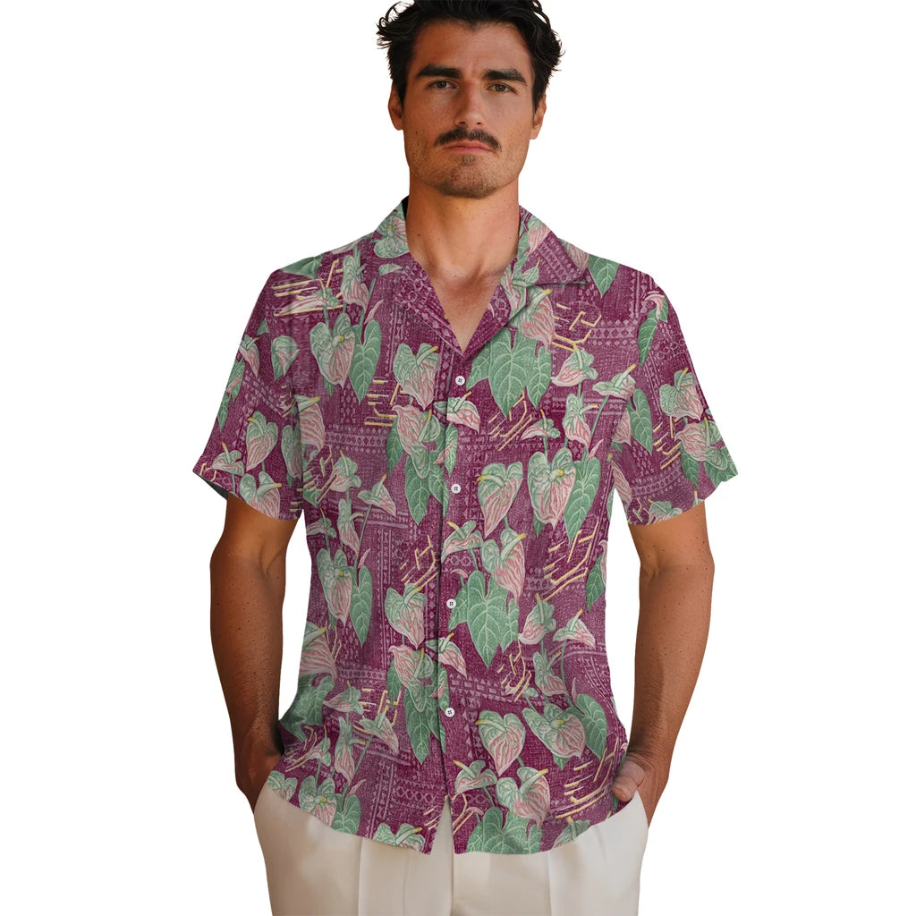 Central Michigan Chippewas Hawaiian Shirt - Anthurium Overlay | Hula Hawaiian Shirts