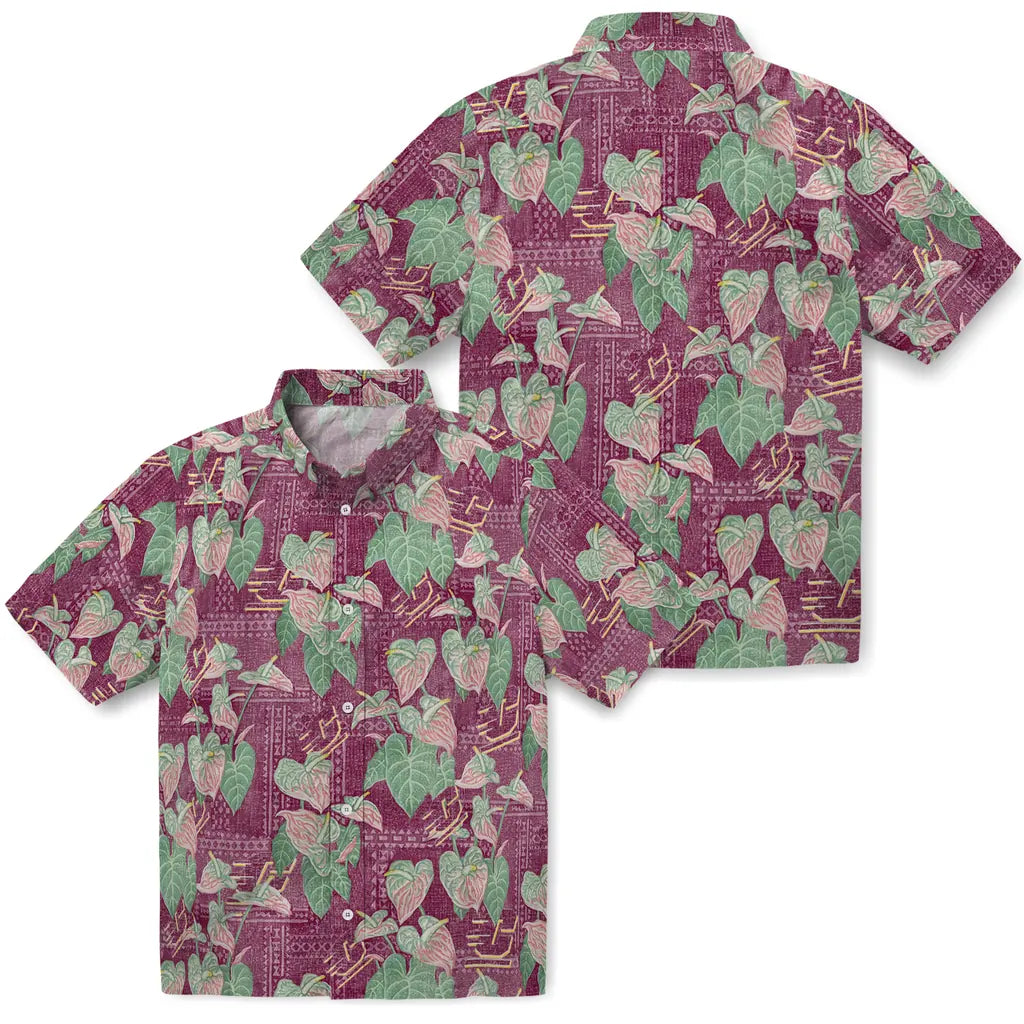 Central Michigan Chippewas Hawaiian Shirt - Anthurium Overlay | Hula Hawaiian Shirts